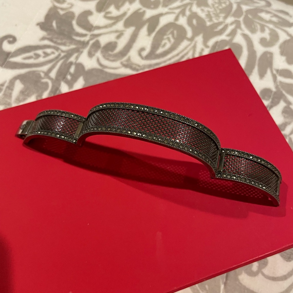 Vintage Judith Jack Sterling Marcasite Hinge Bracelet - Picture 8 of 9